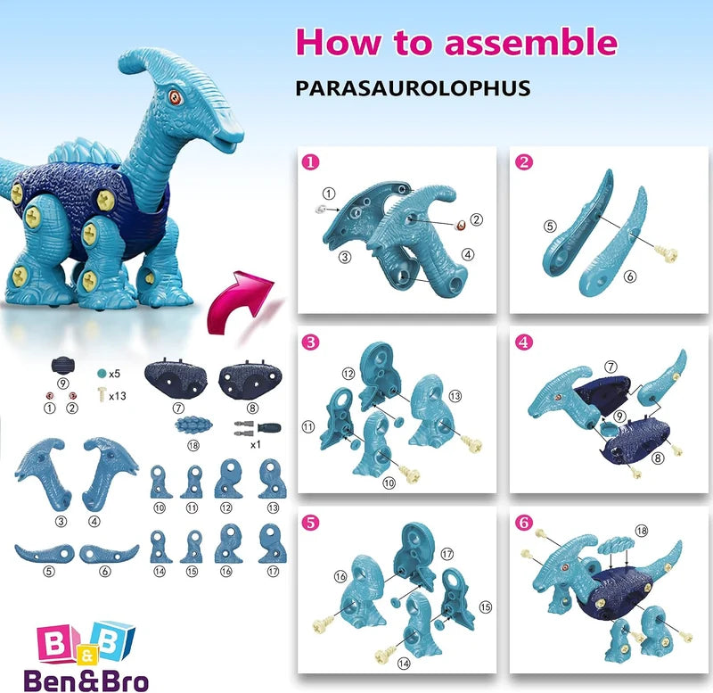 2-in-1 Jurassic Dinosaur Building Set