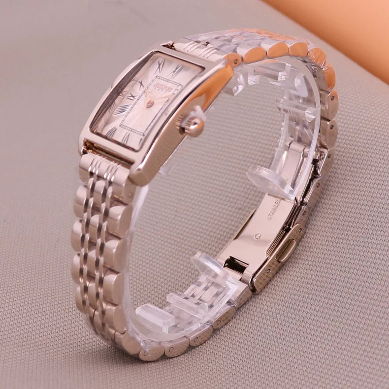 Luxury Classic Women's Watch Japan Mov't Lady Hours Fine Fashion Stainless Steel Bracelet Clock Girl's Cute Gift Julius Box