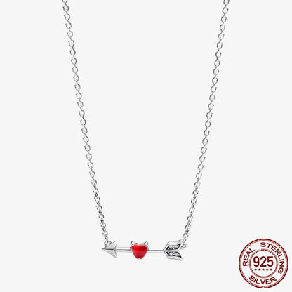 Sterling Silver Pave Heart & Butterfly Necklace Women Jewelry DIY Birthday,Anniversary,Engagement,Wedding Gift plata de ley