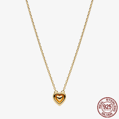 Sterling Silver Pave Heart & Butterfly Necklace Women Jewelry DIY Birthday,Anniversary,Engagement,Wedding Gift plata de ley