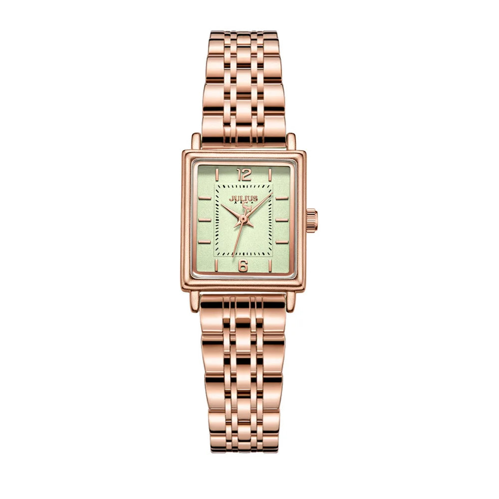 Luxury Classic Women's Watch Japan Mov't Lady Hours Fine Fashion Stainless Steel Bracelet Clock Girl's Cute Gift Julius Box