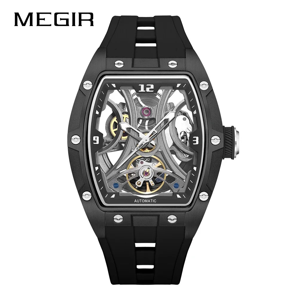 MEGIR 2026 New Men Automatic Mechanical Watches Men Luxury Brand Movemen Stainless Steel Waterproof Watch Relogio