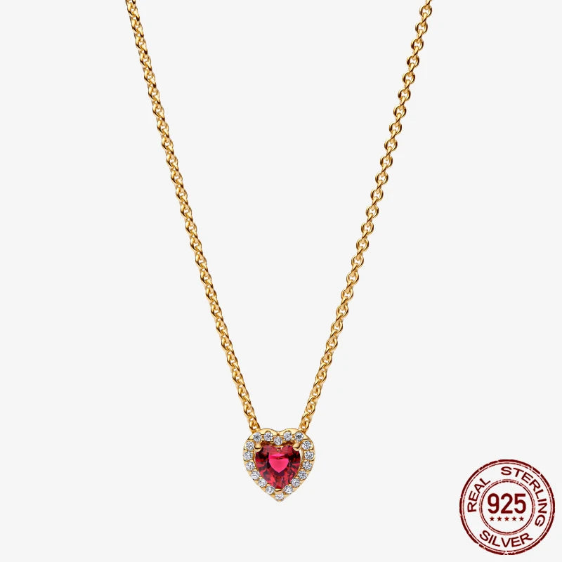Sterling Silver Pave Heart & Butterfly Necklace Women Jewelry DIY Birthday,Anniversary,Engagement,Wedding Gift plata de ley