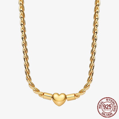 Sterling Silver Pave Heart & Butterfly Necklace Women Jewelry DIY Birthday,Anniversary,Engagement,Wedding Gift plata de ley