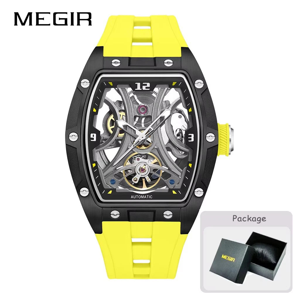 MEGIR 2026 New Men Automatic Mechanical Watches Men Luxury Brand Movemen Stainless Steel Waterproof Watch Relogio
