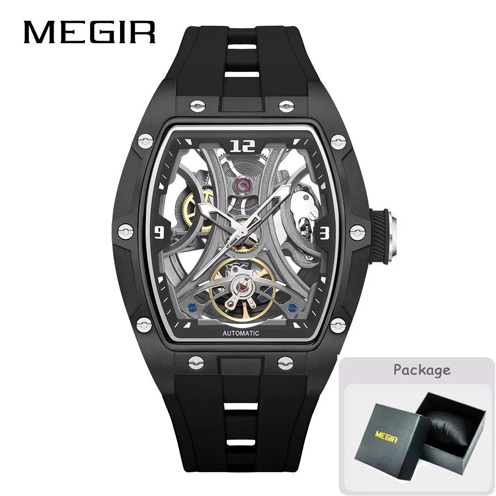 MEGIR 2026 New Men Automatic Mechanical Watches Men Luxury Brand Movemen Stainless Steel Waterproof Watch Relogio