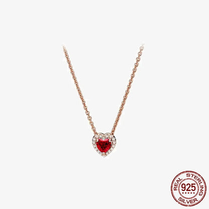 Sterling Silver Pave Heart & Butterfly Necklace Women Jewelry DIY Birthday,Anniversary,Engagement,Wedding Gift plata de ley