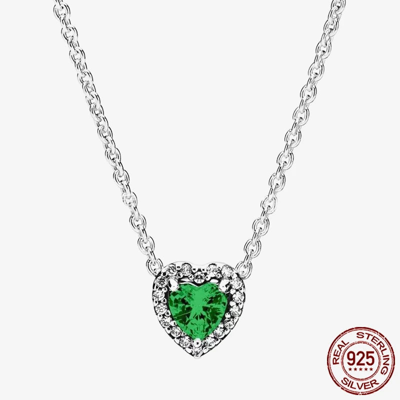 Sterling Silver Pave Heart & Butterfly Necklace Women Jewelry DIY Birthday,Anniversary,Engagement,Wedding Gift plata de ley