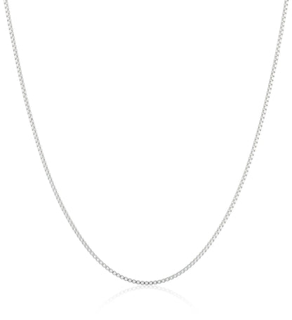 925 Sterling Silver Necklace Gold Plated, 1mm Box Foundation Chain Fine Jewelry Engagement Gift for Women