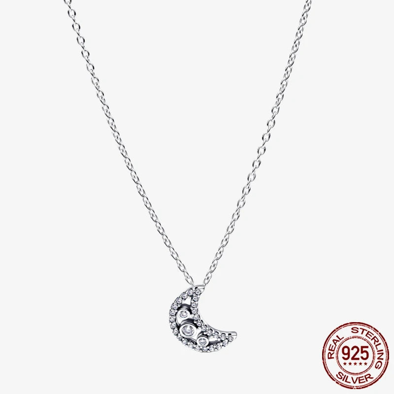 Sterling Silver Pave Heart & Butterfly Necklace Women Jewelry DIY Birthday,Anniversary,Engagement,Wedding Gift plata de ley