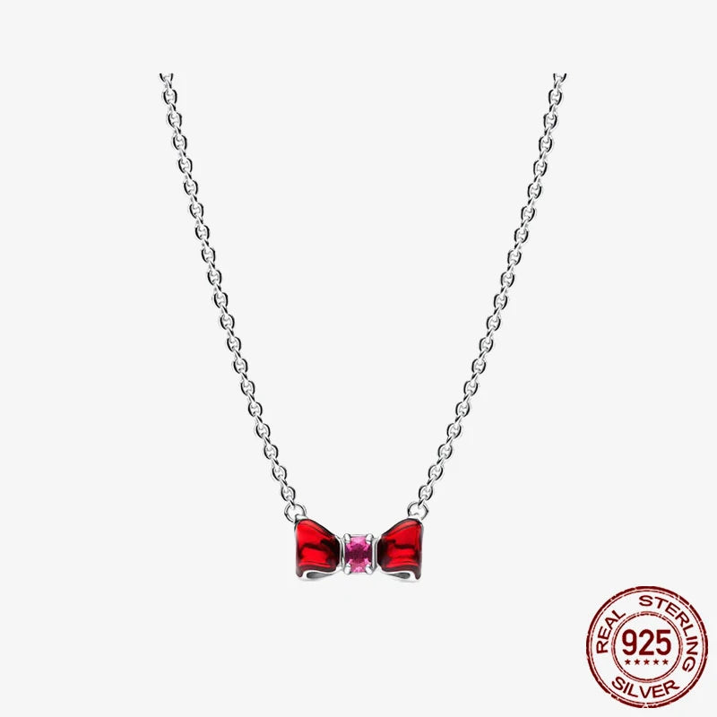 Sterling Silver Pave Heart & Butterfly Necklace Women Jewelry DIY Birthday,Anniversary,Engagement,Wedding Gift plata de ley