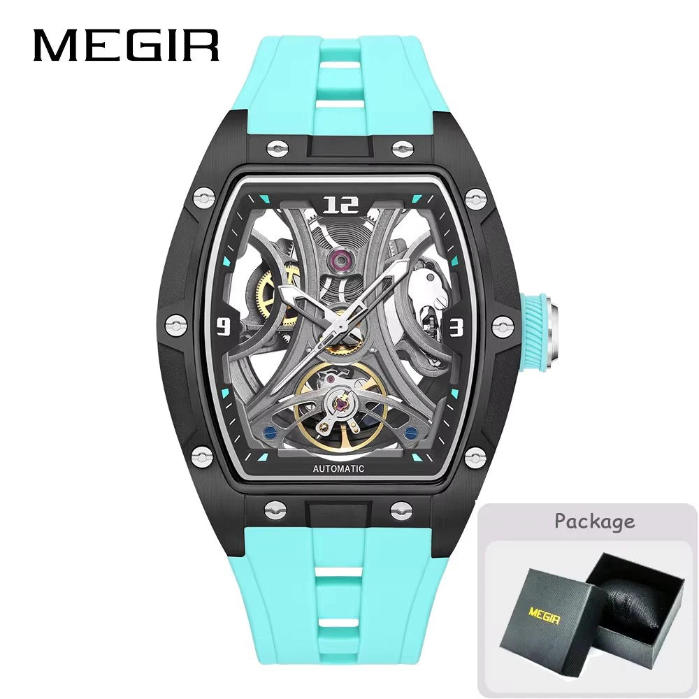 MEGIR 2026 New Men Automatic Mechanical Watches Men Luxury Brand Movemen Stainless Steel Waterproof Watch Relogio