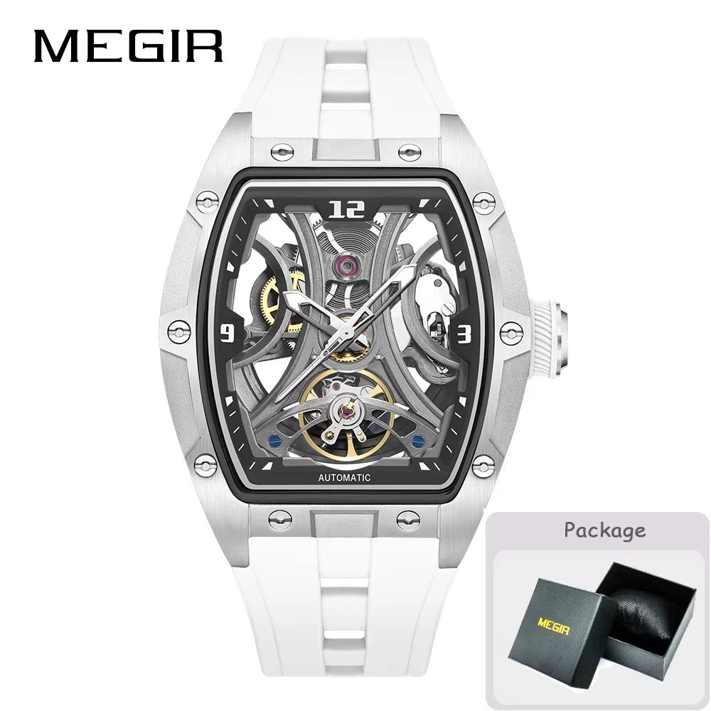 MEGIR 2026 New Men Automatic Mechanical Watches Men Luxury Brand Movemen Stainless Steel Waterproof Watch Relogio