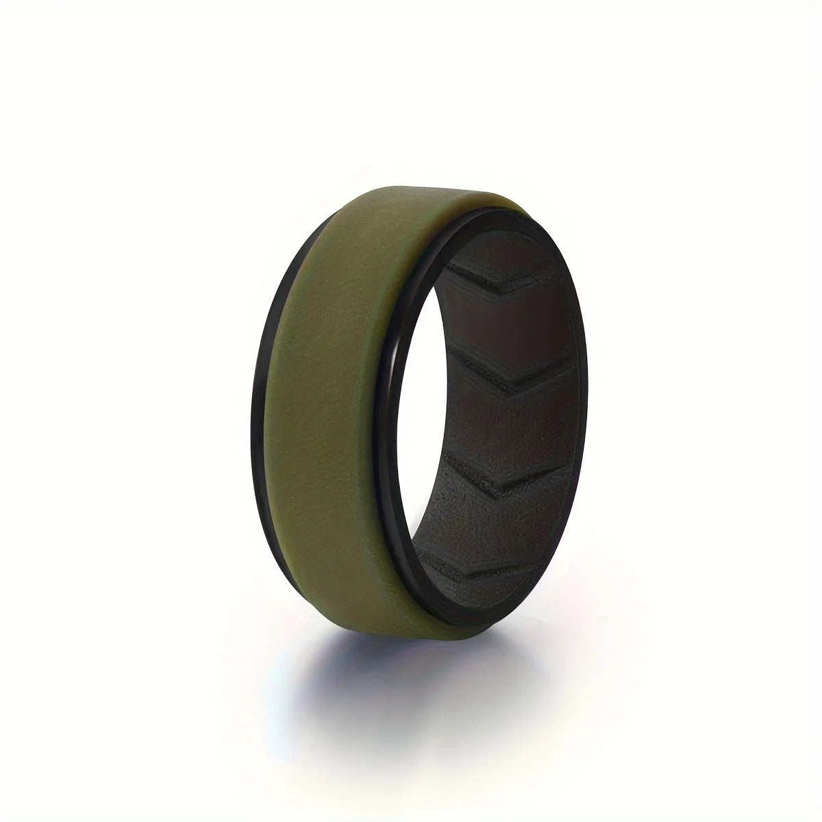 7 Pack Mens Black Rubber Wedding Bands, 8mm Hypoallergenic Breathable Men's Silicone Ring for Him, Multi Color Sport Fitness
